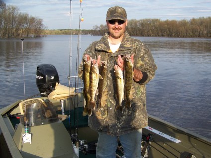 Captain Mike with a limit of Walleyes